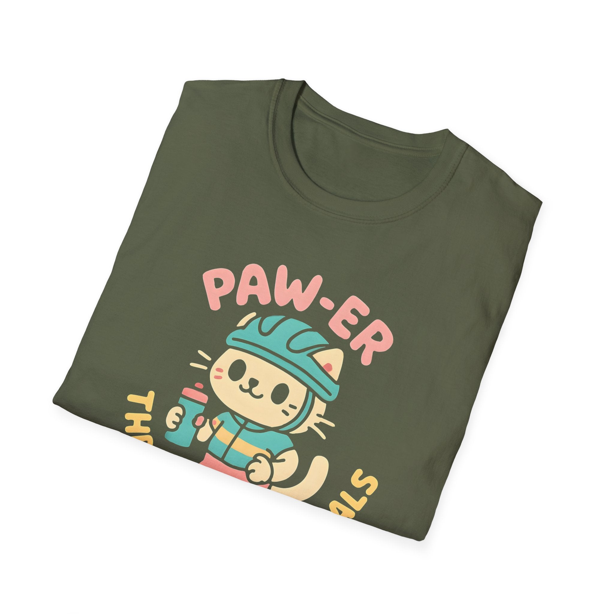 Cycling Cat Illustration T-Shirt
